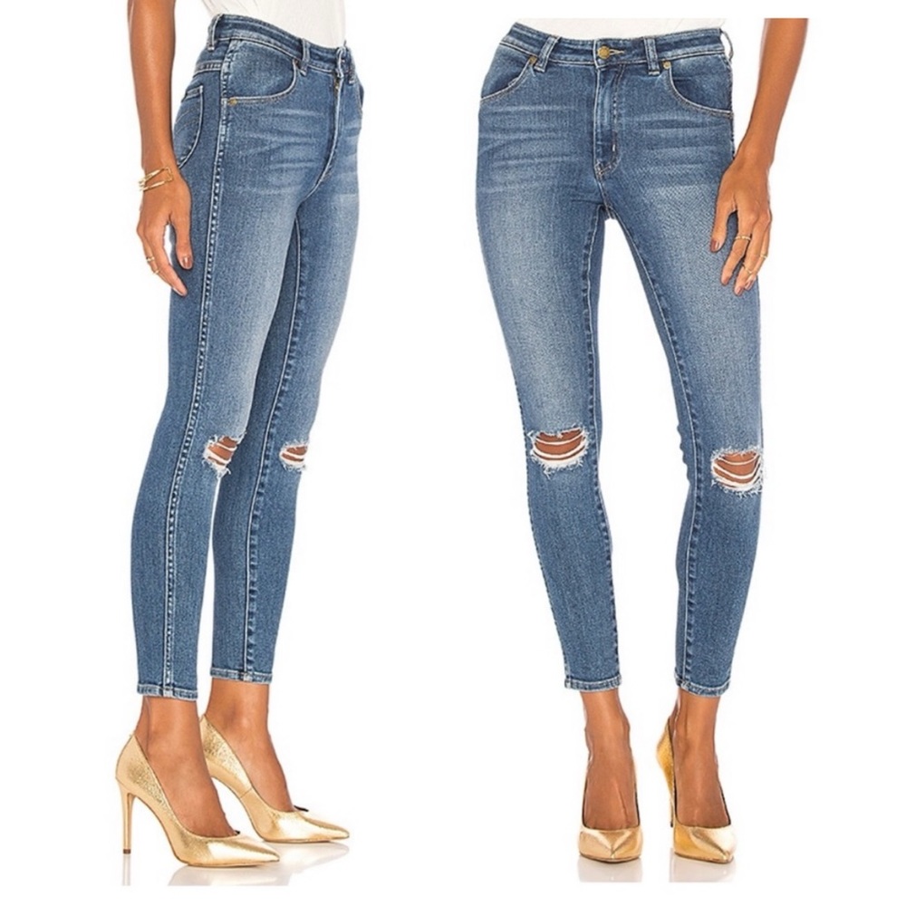 Rolla's Westcoast Super Skinny Distressed Stretch Denim Jegging Jeans Blue 24